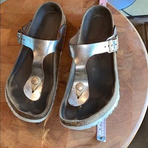 Metallic Birkenstock Thong sandals